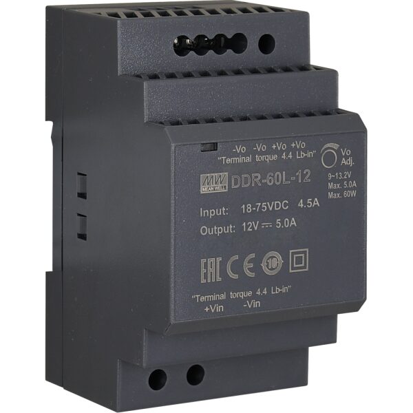 DDR 12V/60W/5A DC/DC konvertor na DIN lištu