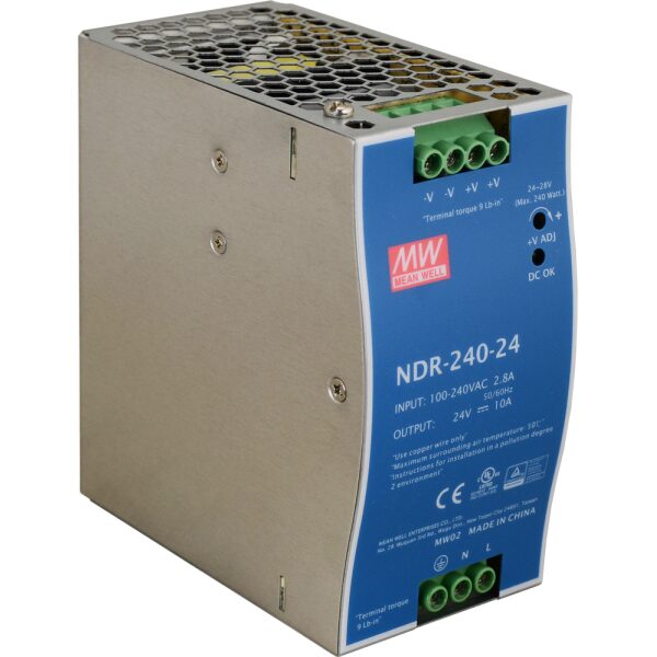 NDR 24V/240W/10A napájací zdroj na DIN lištu