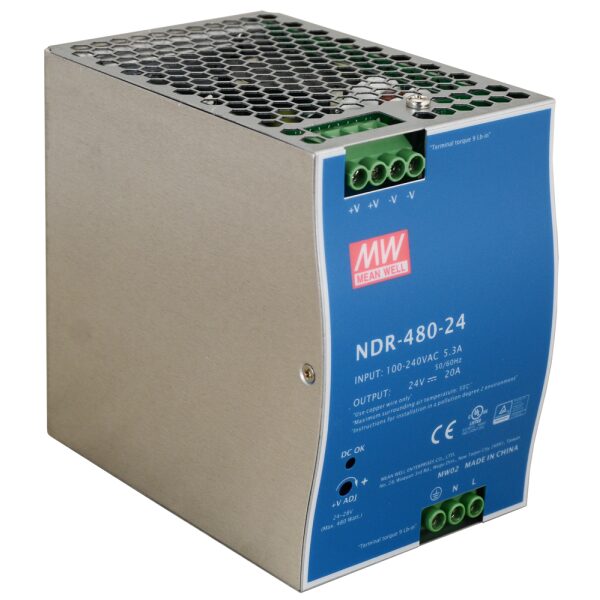 NDR 24V/480W/20A napájací zdroj na DIN lištu