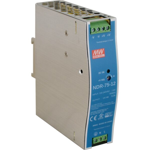 NDR 12V/75W/6.3A napájací zdroj na DIN lištu