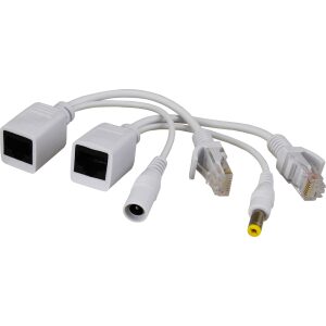 P-PoE1 kompletná sada PoE adaptérov s konektormi typu RJ45 a 2.1/5.5