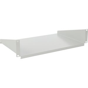 Pevná polička 2U univerzálna 440×300 do skrinky RACK 19” šedá