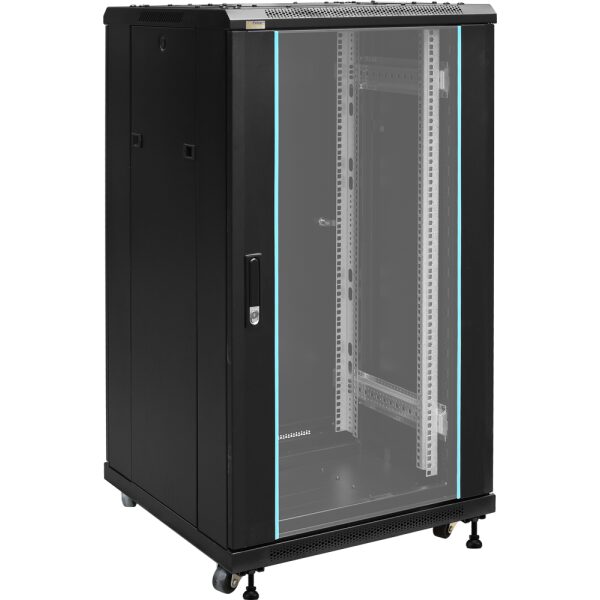 Skrinka RACK 22U stojaca na zloženie 600x600
