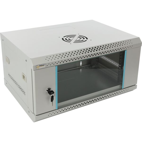 Skrinka RACK 4U / 19” Závesná zložená 540x400 šedá