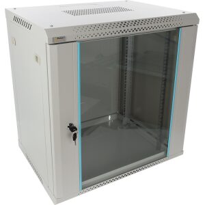 Skrinka RACK 12U / 19” Závesná na zloženie 600x450 šedá