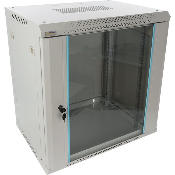 Skrinka RACK 12U / 19” Závesná na zloženie 600x450 šedá