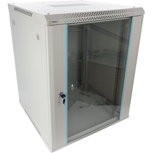 Skrinka RACK 15U / 19” Závesná na zloženie 600x600 šedá