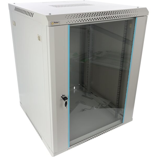 Skrinka RACK 15U / 19” Závesná na zloženie 600x600 šedá