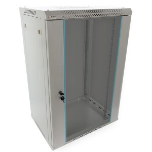 Skrinka RACK 18U / 19” Závesná na zloženie 600x450 šedá