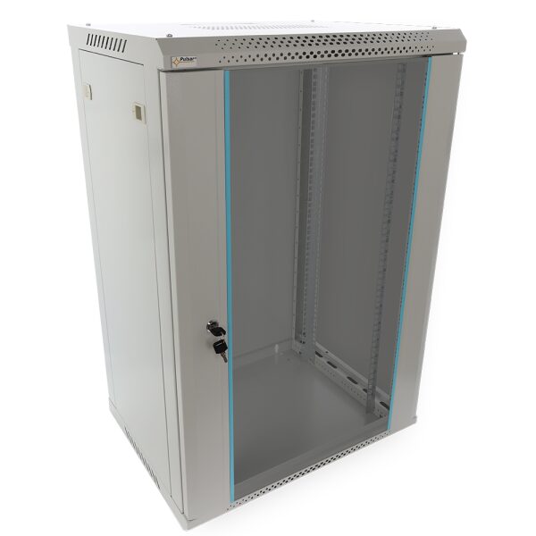 Skrinka RACK 18U / 19” Závesná na zloženie 600x450 šedá