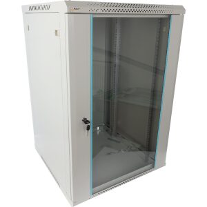 Skrinka RACK 18U / 19” Závesná na zloženie 600x600 šedá