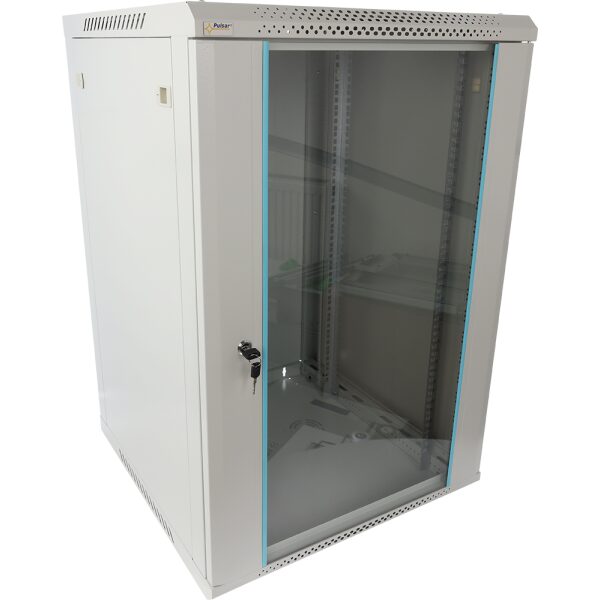 Skrinka RACK 18U / 19” Závesná na zloženie 600x600 šedá
