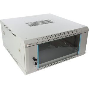 Skrinka RACK 4U / 19” Závesná na zloženie 600x600 šedá