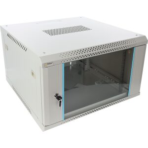 Skrinka RACK 6U / 19” Závesná na zloženie 600x600 šedá
