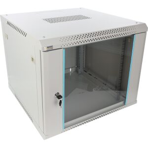 Skrinka RACK 9U / 19” Závesná na zloženie 600x600 šedá