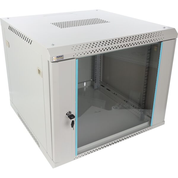 Skrinka RACK 9U / 19” Závesná na zloženie 600x600 šedá