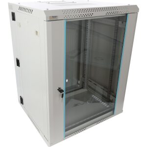 Skrinka RACK 15U / 19” Závesná na zloženie dvojsečne 600x550 šedá