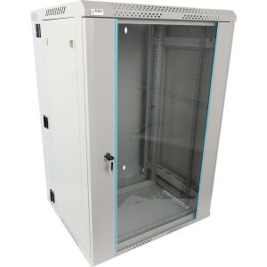 Skrinka RACK 18U / 19” Závesná na zloženie dvojsečne 600x550 šedá