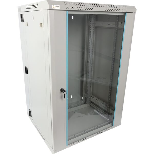 Skrinka RACK 18U / 19” Závesná na zloženie dvojsečne 600x550 šedá
