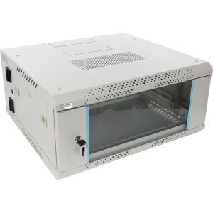 Skrinka RACK 4U / 19” Závesná na zloženie dvojsečne 600x550 šedá