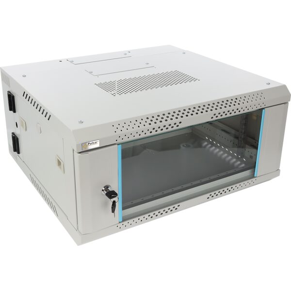 Skrinka RACK 4U / 19” Závesná na zloženie dvojsečne 600x550 šedá