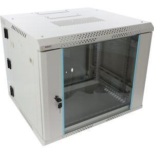 Skrinka RACK 9U / 19” Závesná na zloženie dvojsečne 600x550 šedá