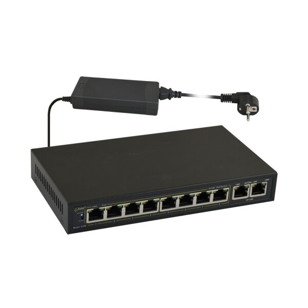 10-portový switch S108 pre 8 kamery IP