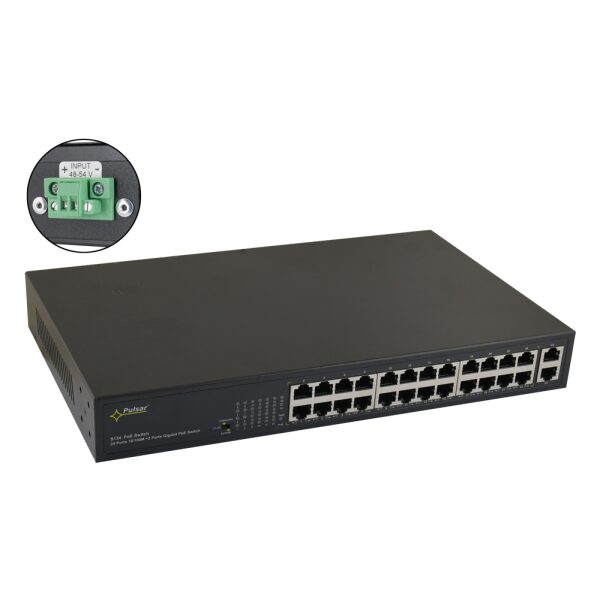 S124WP 24-portový PoE switch pre 24 IP kamery bez napájacieho zdroja