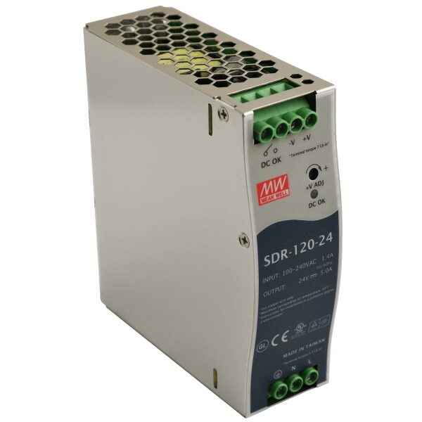 SDR 24V/120W/5A napájací zdroj na DIN lištu