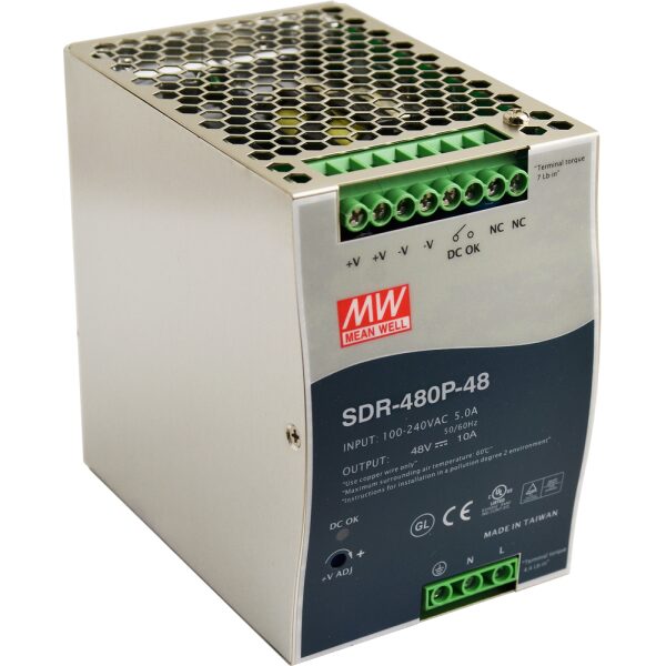 SDR 48V/480W/10A napájací zdroj na DIN lištu