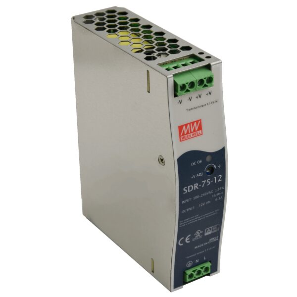 SDR 12V/75W/6.3A napájací zdroj na DIN lištu