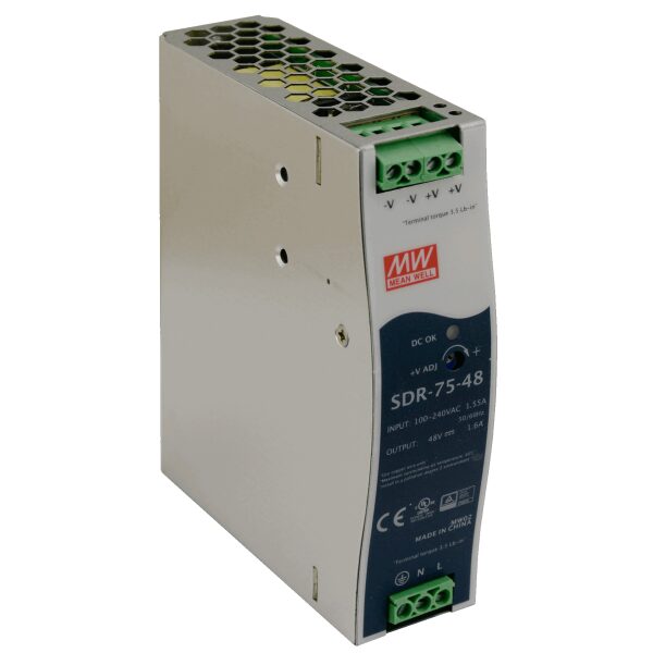 SDR 48V/75W/1.6A napájací zdroj na DIN lištu