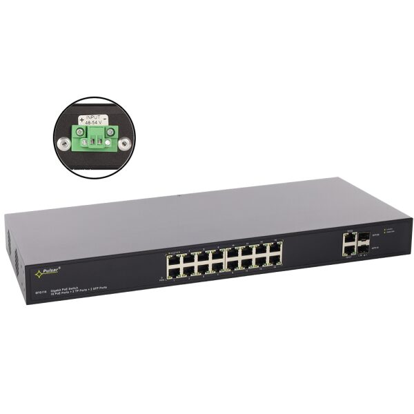 SFG116WP 16-portový PoE switch pre 16 IP kamier bez napájania