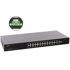 SFG124WP 24-portový PoE switch pre 24 IP kamery bez napájacieho zdroja