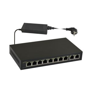 10-portový switch SG108 pre 8 kamery IP