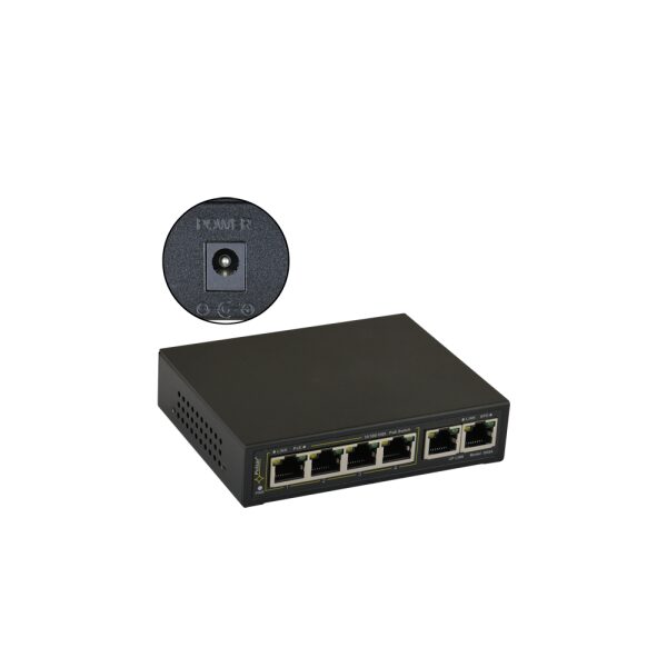 SG64WP 6-portový PoE switch pre 4 IP kamery bez napájacieho zdroja