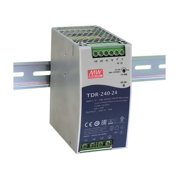 TDR 24V/240W/10A napájací zdroj na DIN lištu