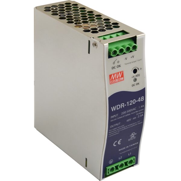 WDR 48V/120W/2.5A napájací zdroj na DIN lištu