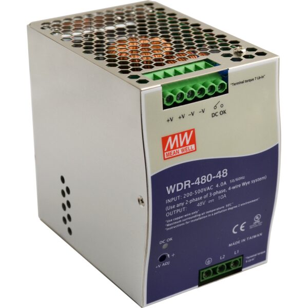 WDR 48V/480W/10A napájací zdroj na DIN lištu
